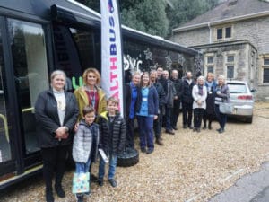 HealthBus team with young supporters